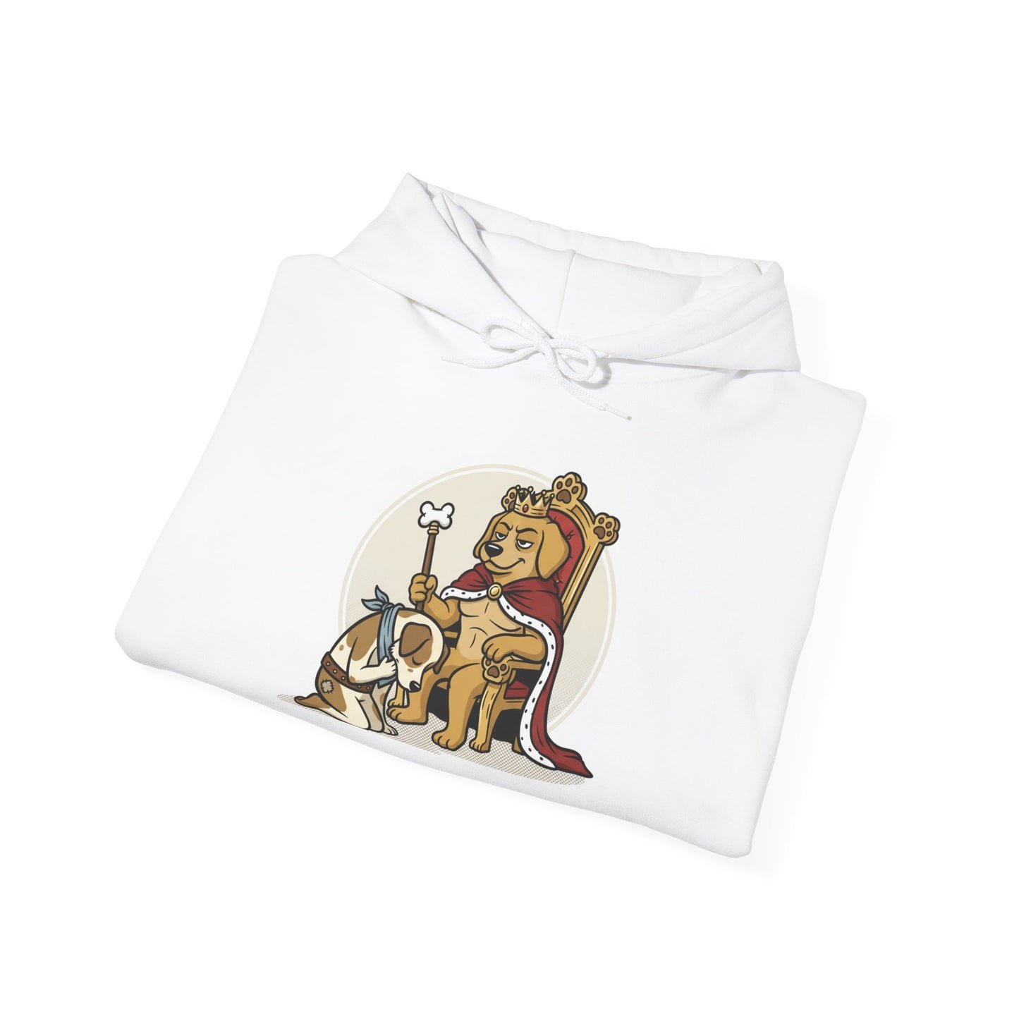 Hoodie — Funny Crowned Dog Throne Graphic Hoodie
