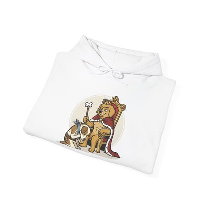 Hoodie — Funny Crowned Dog Throne Graphic Hoodie