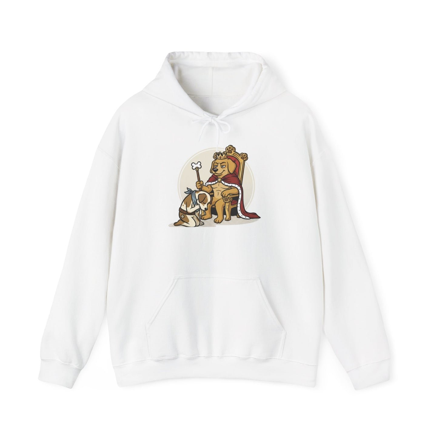 Hoodie — Funny Crowned Dog Throne Graphic Hoodie
