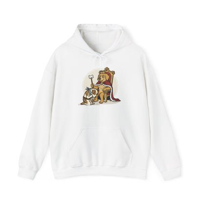 Hoodie — Funny Crowned Dog Throne Graphic Hoodie